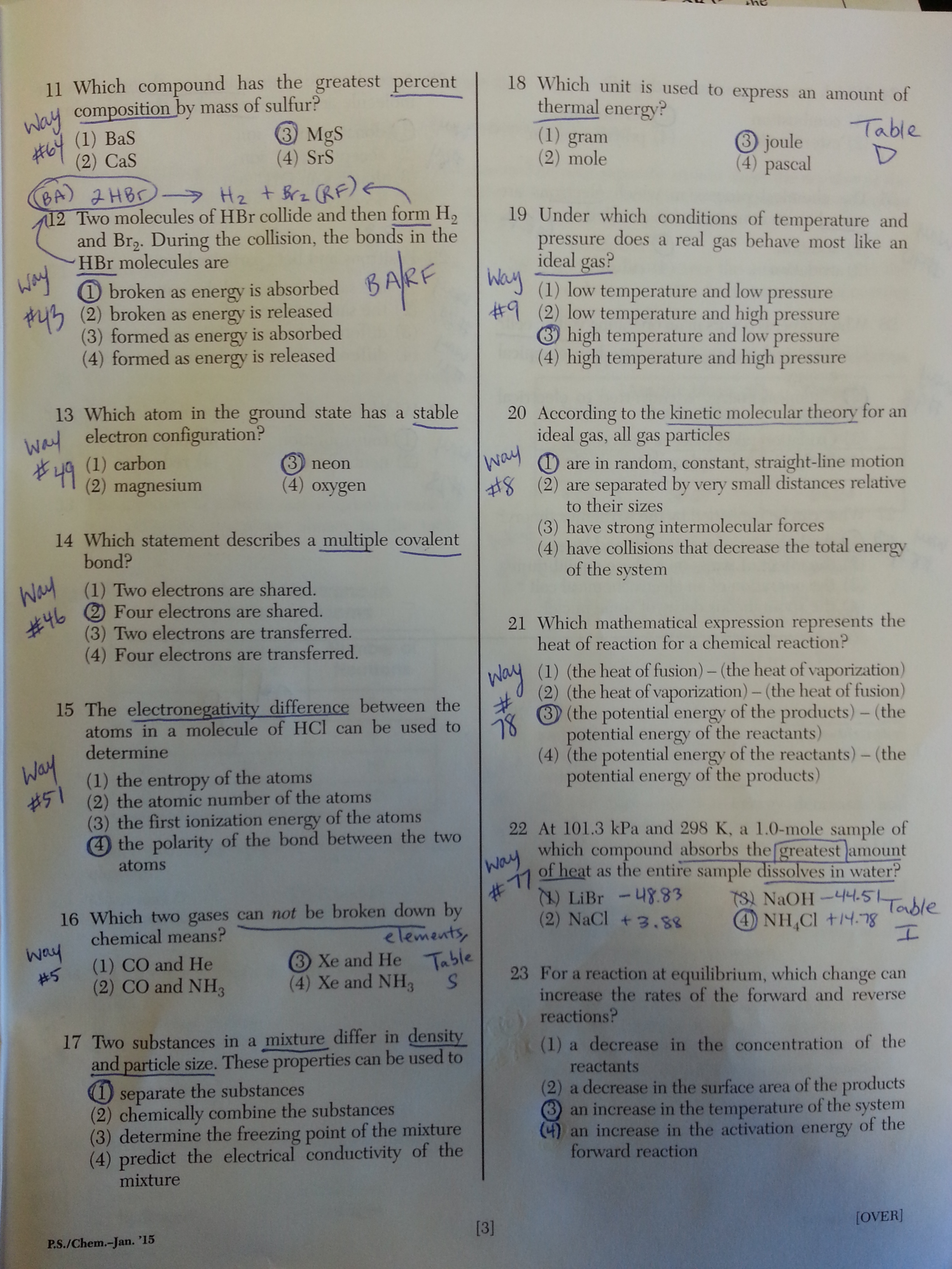 June 2011 Chemistry Regents Conversion Chart