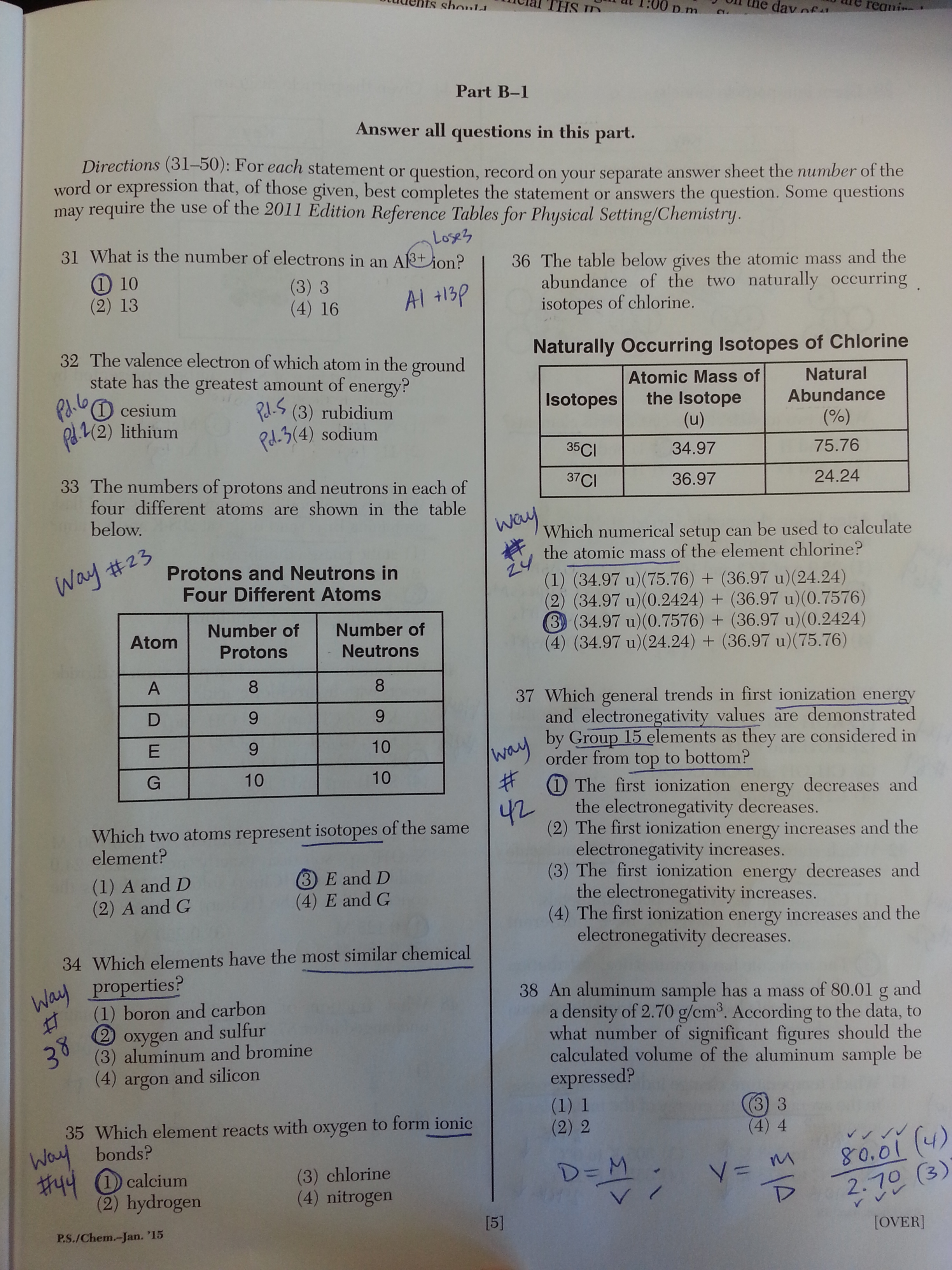 august 2019 chem regents answers